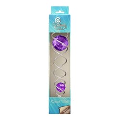 Spinfinity Designs Multi-color Stainless Steel 13.62 in. Silver/Purple Twister Outdoor Spinner