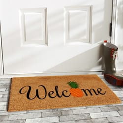 Home & More 1.42 ft. W X 2.42 ft. L Multi-color Pineapple Fun Coir Door Mat