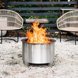 Breeo X Series 19 Stainless Smokeless Fire Pit 19 in. W Stainless Steel Outdoor Round Wood Fire Pit
