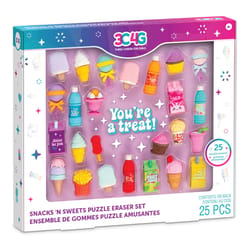 3C4G Snacks 'N Sweets Multicolored Pencil Eraser Assortment 25 pk