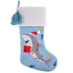 Stephen Joseph Shark Embroidered Christmas Stocking Polyester 1 pk