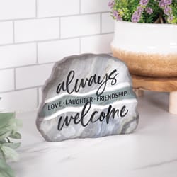 P. Graham Dunn 6 in. H X 1 in. W X 7 in. L Gray MDF Always Welcome Tabletop Sign