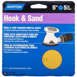 Norton Hook & Sand 5 in. Aluminum Oxide Hook and Loop A290 Sandpaper Vacuum Disc 80 Grit Coarse 4 pk