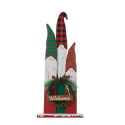 Glitzhome Multicolored Gnome Welcome Indoor Christmas Decor 34.75 in.