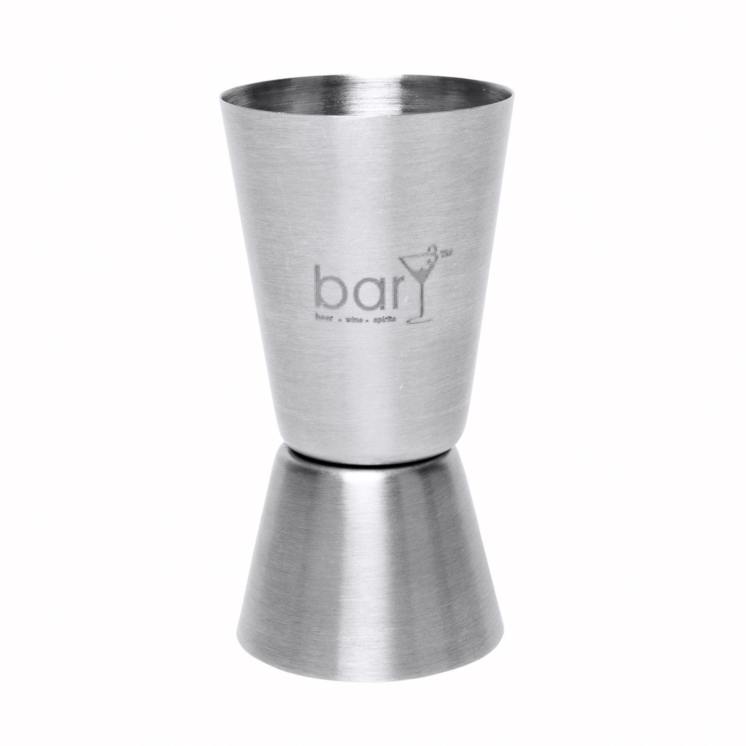 BarY3 1.5 oz Silver Stainless Steel Double Jigger Mfr# BAR