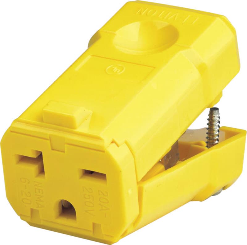 Leviton Industrial Nylon Grounding Plug 6-20R 2 Pole 3 Wire - 05459-0VY - Electrical Switches  sku 05459-0VY