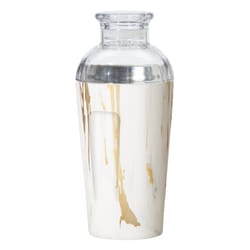 OGGI 16 oz Gold Marble Acrylic/Stainless Steel Cocktail Shaker