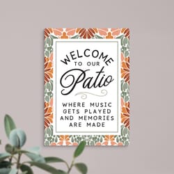 P. Graham Dunn 16 in. H X .025 in. W X 12 in. L Multicolored Metal Welcome to Our Patio Sign