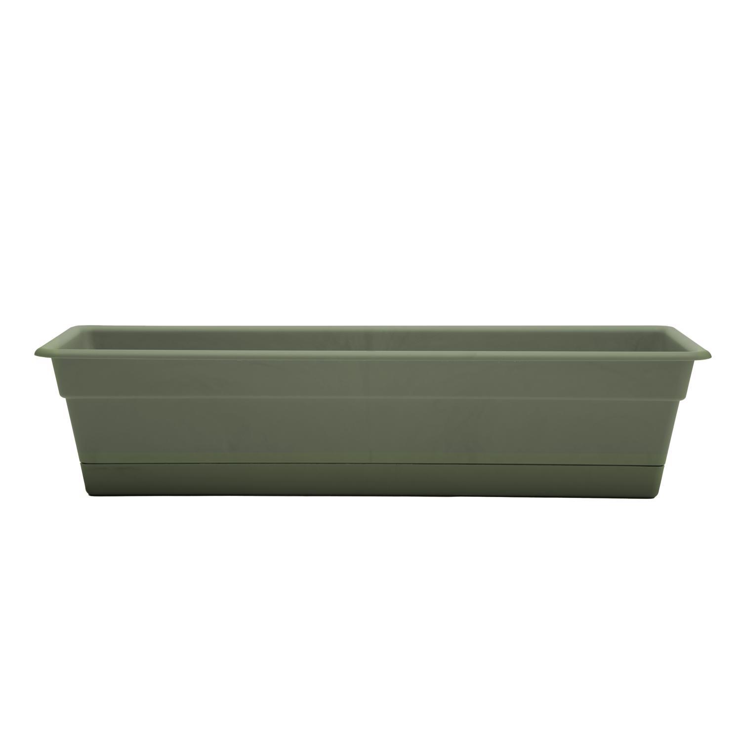 Bloem 5.75 in. H X 24 in. W X 7.5 in. D Plastic Window Box Green