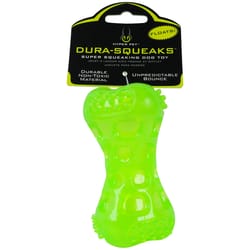 Hyper Pet Dura-Squeaks Green TPR Bone Dog Toy