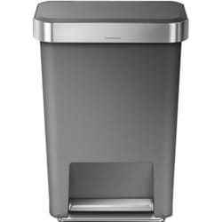 Simplehuman 45 L Gray Plastic Step Pedal Wastebasket