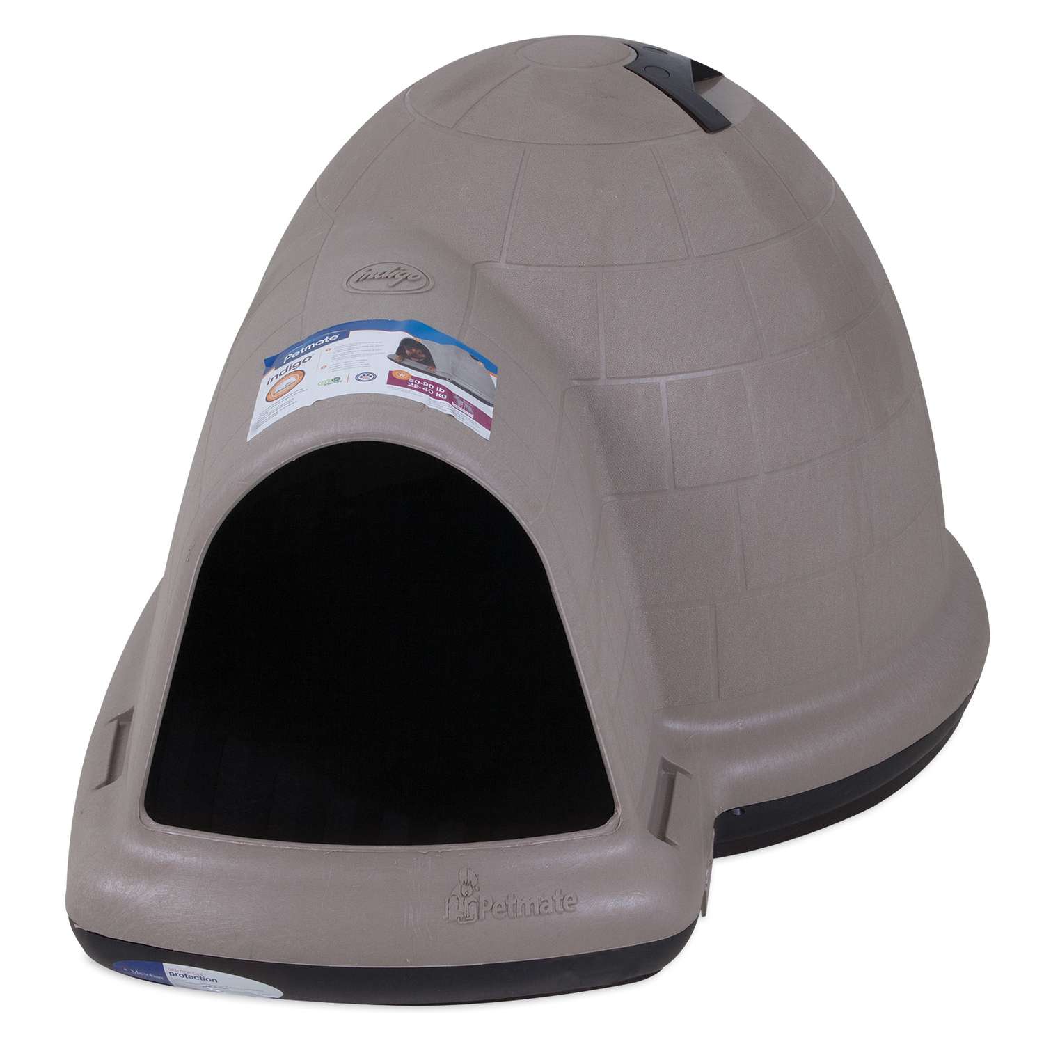 Petmate Indigo Large Plastic Dog House Black/Taupe 34 in. H X 43.75 in ...