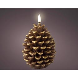 Lumineo LED Brown Pinecone Candle 6 in.