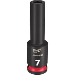 Milwaukee Shockwave 7 mm X 3/8 in. drive Metric 6 Point Deep Impact Socket 1 pc