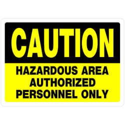 HILLMAN English White Caution Sign 10 in. H X 14 in. W