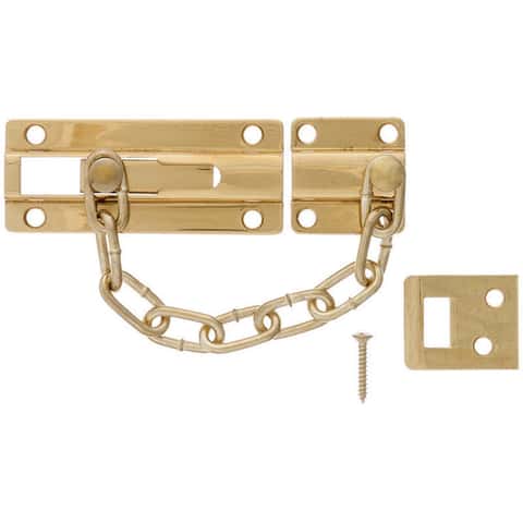 Stanley Solid Steel Chain Knob Guard Door Lock Brass Finish Vintage Quality  NEW