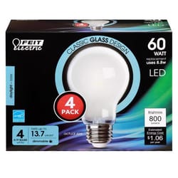 Feit Enhance A19 E26 (Medium) LED Bulb Daylight 60 Watt Equivalence 4 pk