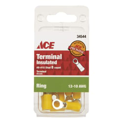 Ace Insulated Wire Ring Terminal Yellow 8 pk