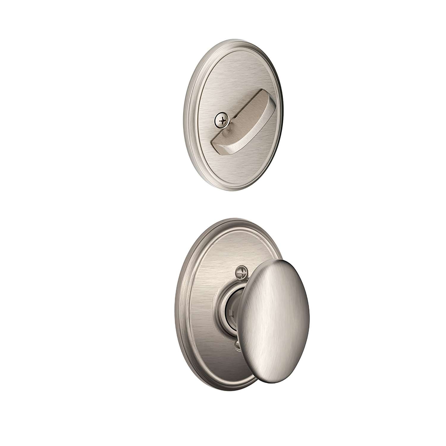 Schlage F Series Siena/Wakefield Satin Nickel Handleset 13/4 in. Ace