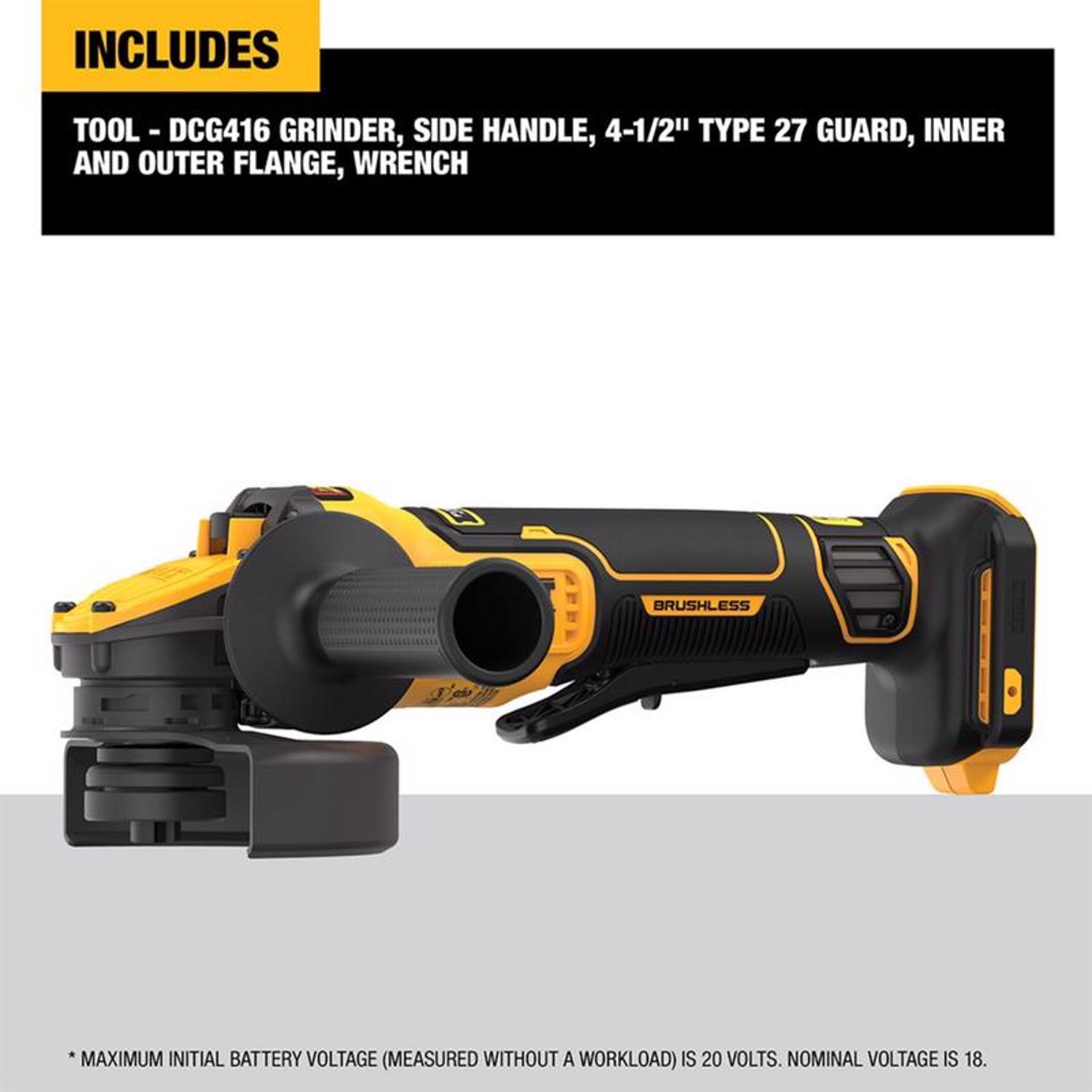 DeWalt 20V MAX FLEXVOLT ADVANTAGE Cordless 4-1/2 To 5 In. Small Angle ...