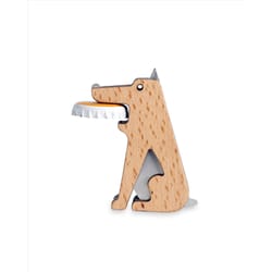 Kikkerland Brown Steel/Wood Manual Dog Bottle Opener