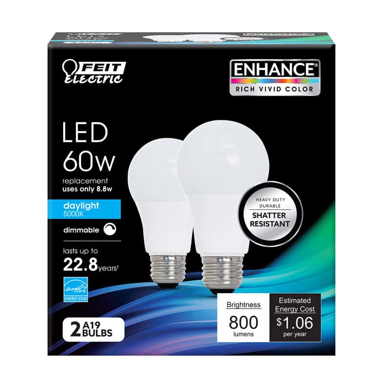 FEIT Electric A19 E26 (Medium) LED Bulb Daylight 60 Watt Equivalence 2
