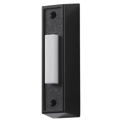 Globe Heath Zenith Black/White Plastic Wired Pushbutton Doorbell