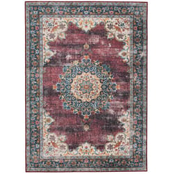 Linon Home Decor Gillies 3 ft. W X 5 ft. L Burgundy Polyester Area Rug