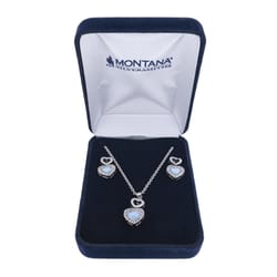 Montana Silversmiths Women's River Lights in Love Heart Blue/Silver Jewelry Sets Brass Water Resista