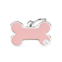 MyFamily Basic Handmade Pink Bone Aluminum Dog Pet Tags Large