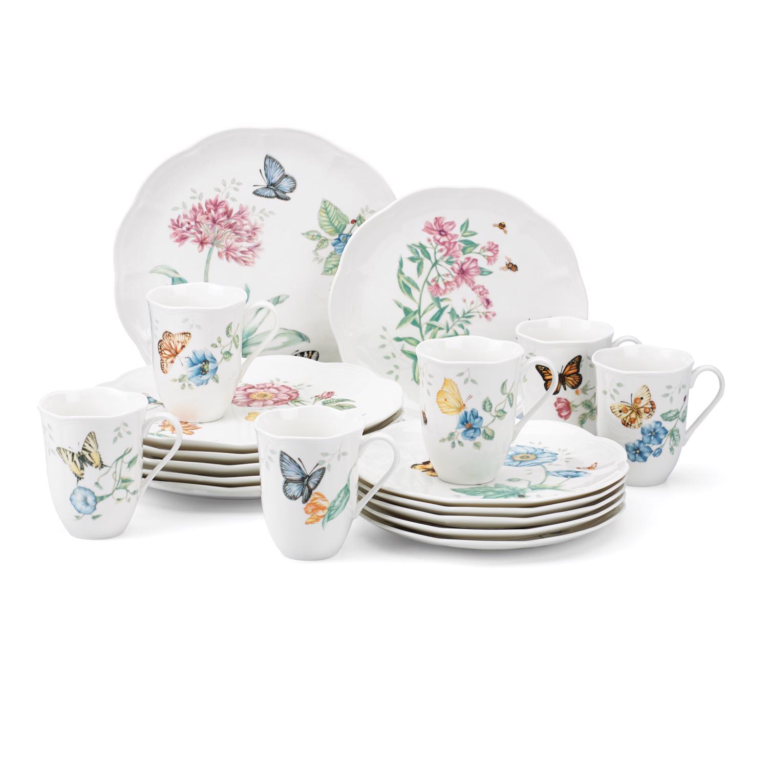 Lenox Multicolored Porcelain Butterfly Meadow Dinnerware Set