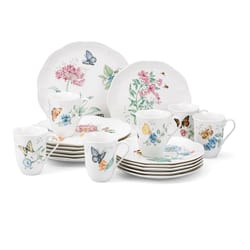 Lenox Multicolored Porcelain Butterfly Meadow Dinnerware Set 18 pc