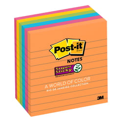 Post-it 4 in. W X 4 in. L Assorted Sticky Notes 6 pad