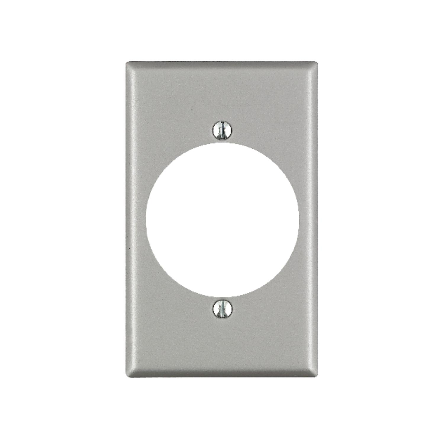 Leviton Silver 1 gang Aluminum Outlet Wall Plate 1 pk - 04927-000 - Electrical Switches  sku 04927-000