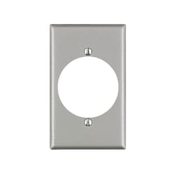 Leviton Silver 1 gang Aluminum Outlet Wall Plate 1 pk