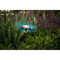 Desert Steel Teal Steel 18 in. H Daisy Solar Garden Stake