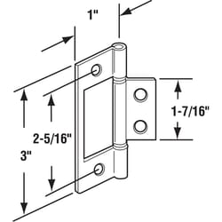 Prime-Line 3 in. L Brass-Plated Door Hinge 2 pk