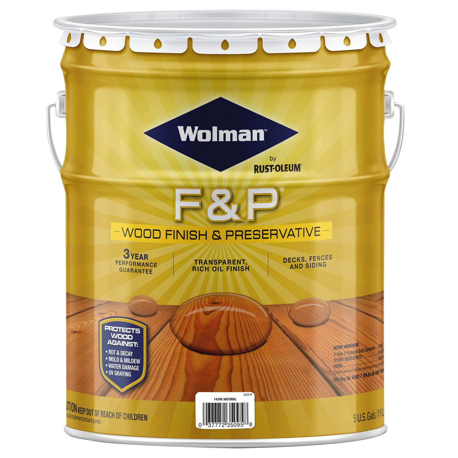 Wolman F&P Satin Natural OilBased Wood Finish 5 gal Ace Hardware
