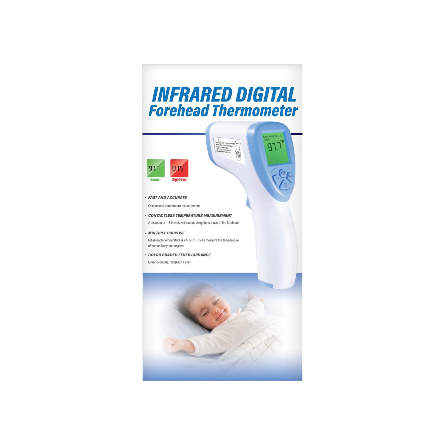 0-3181 GB White No Contact Infrared Digital Forehead Ther sku 0-3181