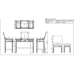 Linon Home Decor Martain Modern 18 in. W X 40 in. L Rectangular Vanity Table Set