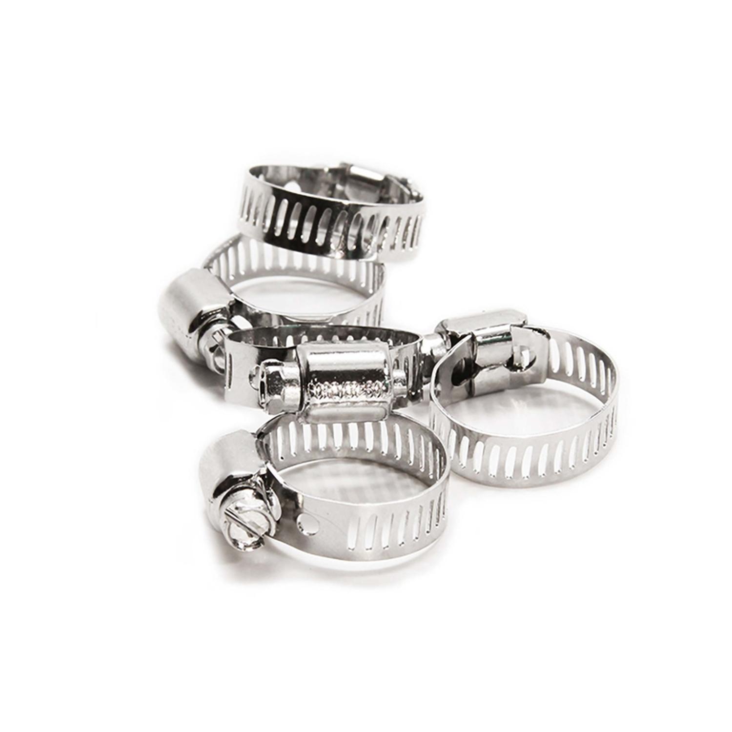 FOREVERBOLT 7/16 in to 25/32 in. SAE 6 Mini Clamp Silver Hose Clamp Stainless Steel Band