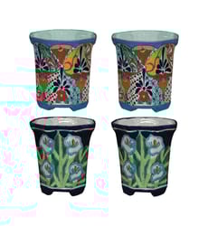 Avera Products 8.25 in. H X 8.5 in. W Ceramic Talavera Planter Set Multicolored