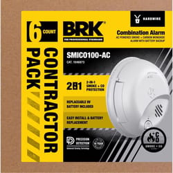 BRK 6 Pack Hard-Wired w/Battery Back-Up Ionization Smoke and Carbon Monoxide Detector