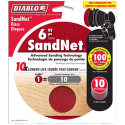 Diablo SandNet 6 in. Ceramic Blend Hook and Lock Sanding Disc 100 Grit Medium 10 pk