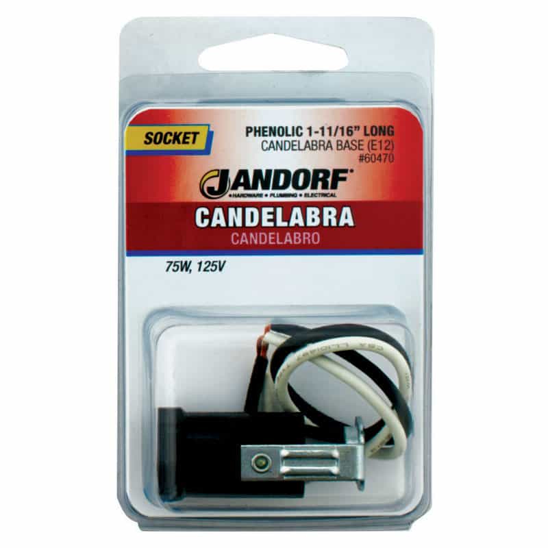 Jandorf Phenolic Candelabra Base Socket w/Single Leg Hickey 1 pk Ace