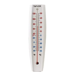 Taylor Jumbo Size Tube Thermometer Plastic White 14.75 in.