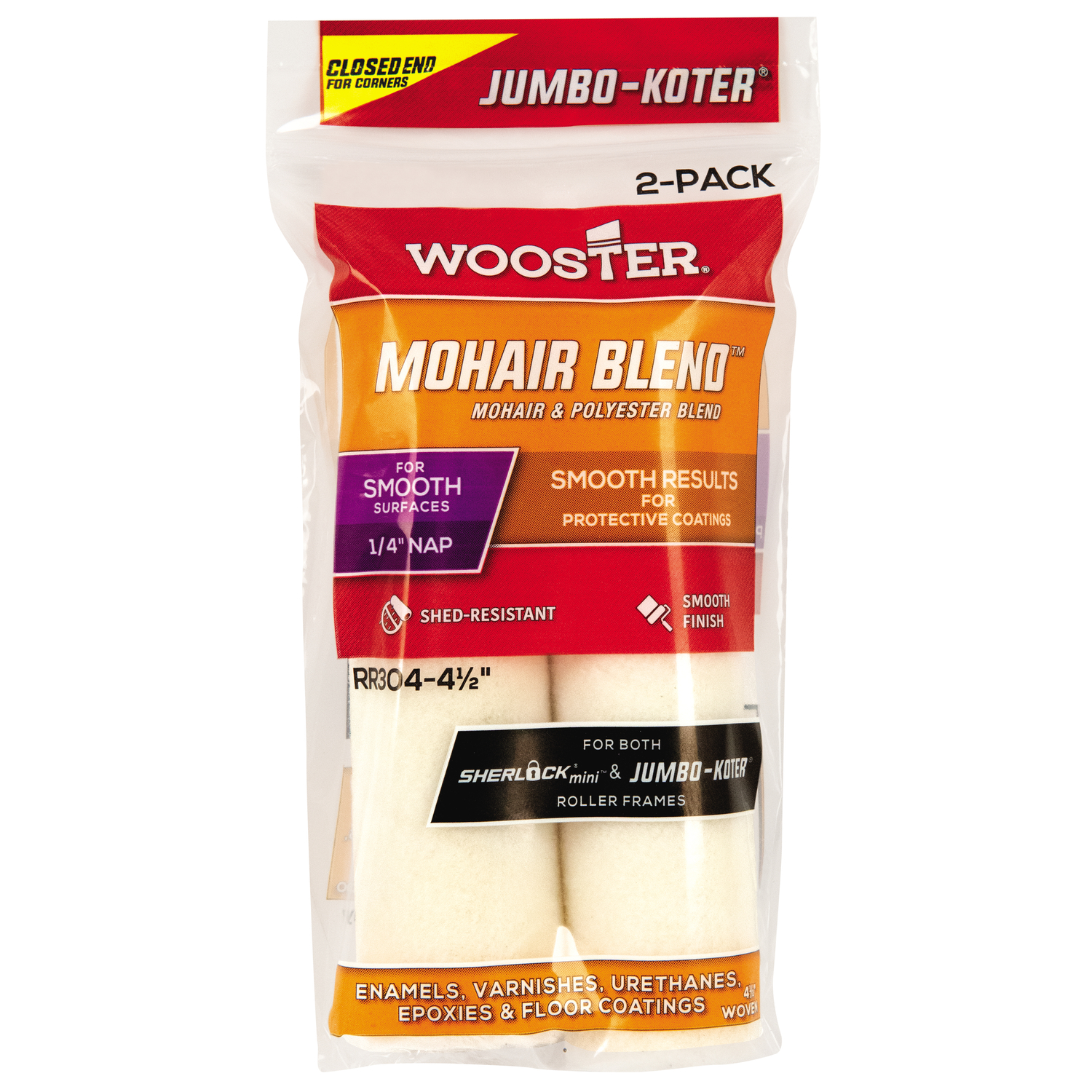 Photos - Putty Knife / Painting Tool Wooster Jumbo-Koter Mohair Blend 4 1/2 in. W X 1/4 in. Mini Paint Roller C