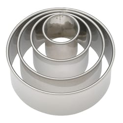 Ateco Silver Stainless Steel Round Cookie Cutter Set