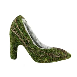 SuperMoss Paula Vined 5.5 in. H X 10 in. W Wire High Heel Planter Green