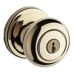 Kwikset Signature Hancock Knob Polished Brass Storeroom Knob 1-3/4 in.